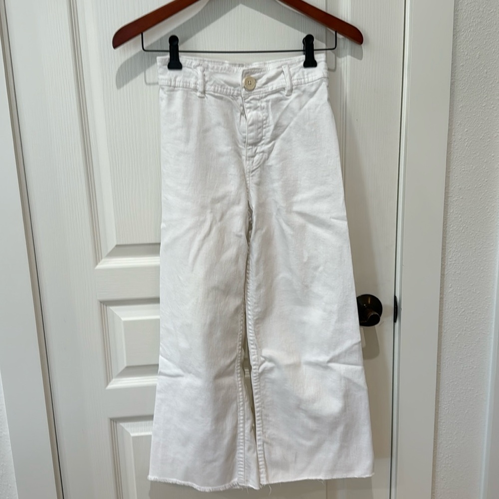 Zara Girls high waisted jeans, Size 11-12, White